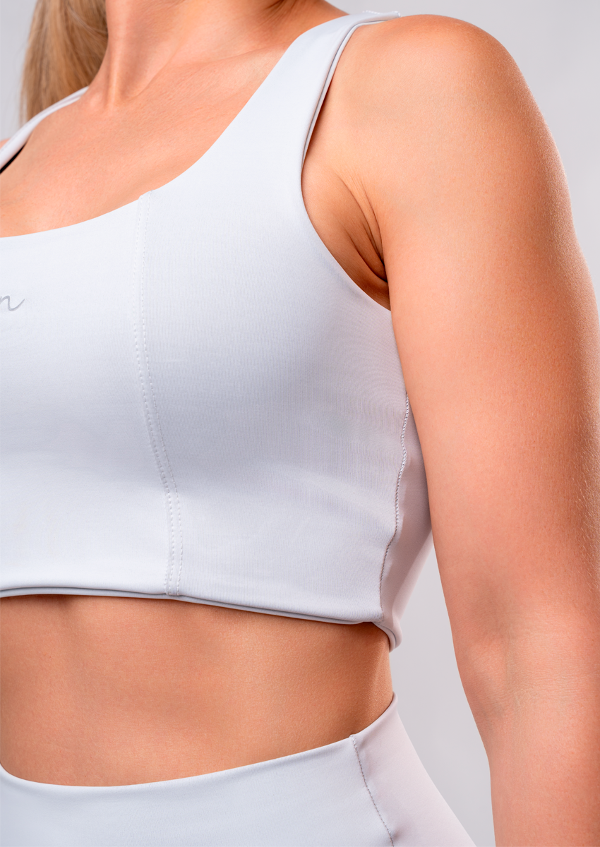 Legging Essential Maxxi Branco Gelo – Conforto Premium & Média Compressão