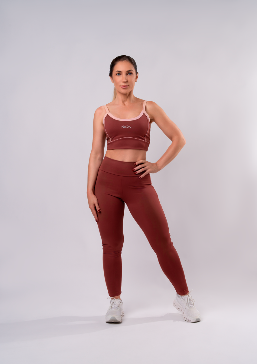 Top Energy Lift UpSoft – Marrom com Filetes Nude