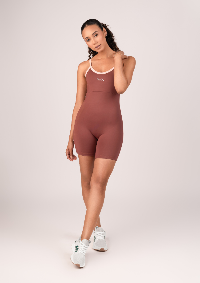 Macacão Curto Energy Lift – Marrom Premium