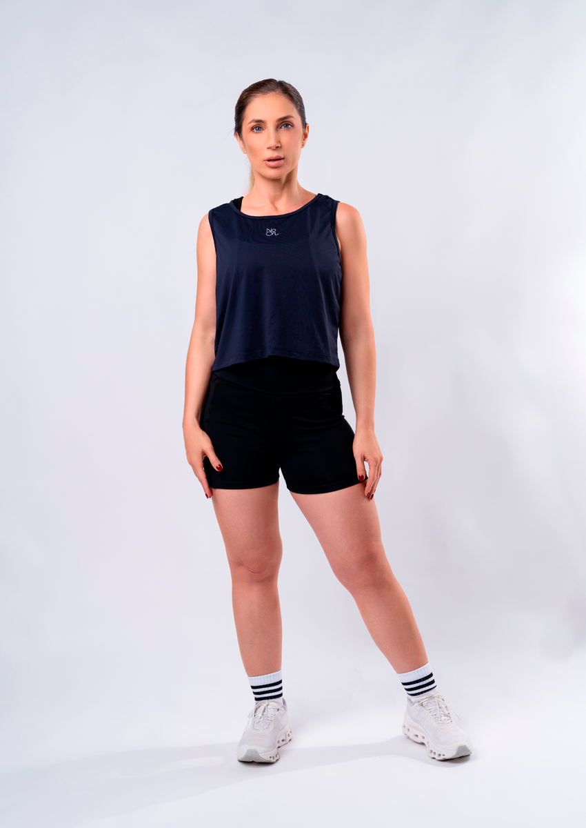 Regata Cropped Essential Light Comfort – Preto